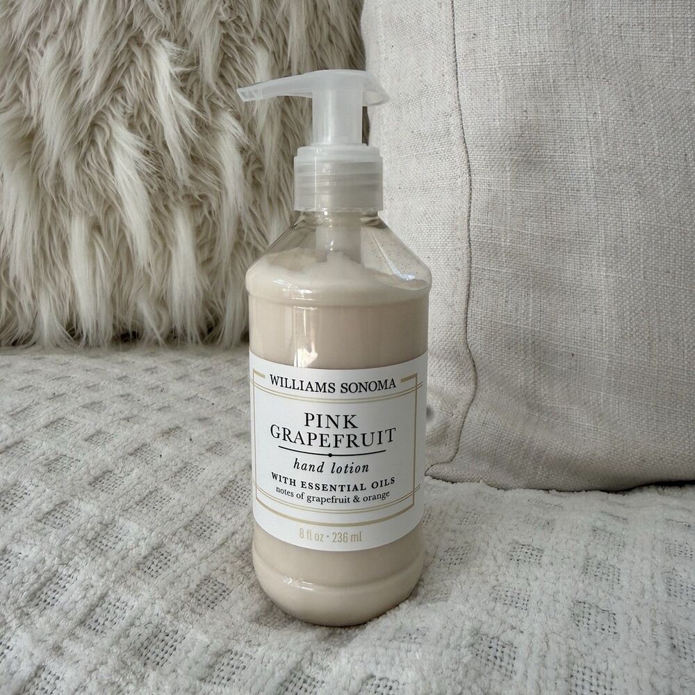 Williams Sonoma Pink Grapefruit Hand Lotion Retired Scent Essential Oils 8 Fl Oz